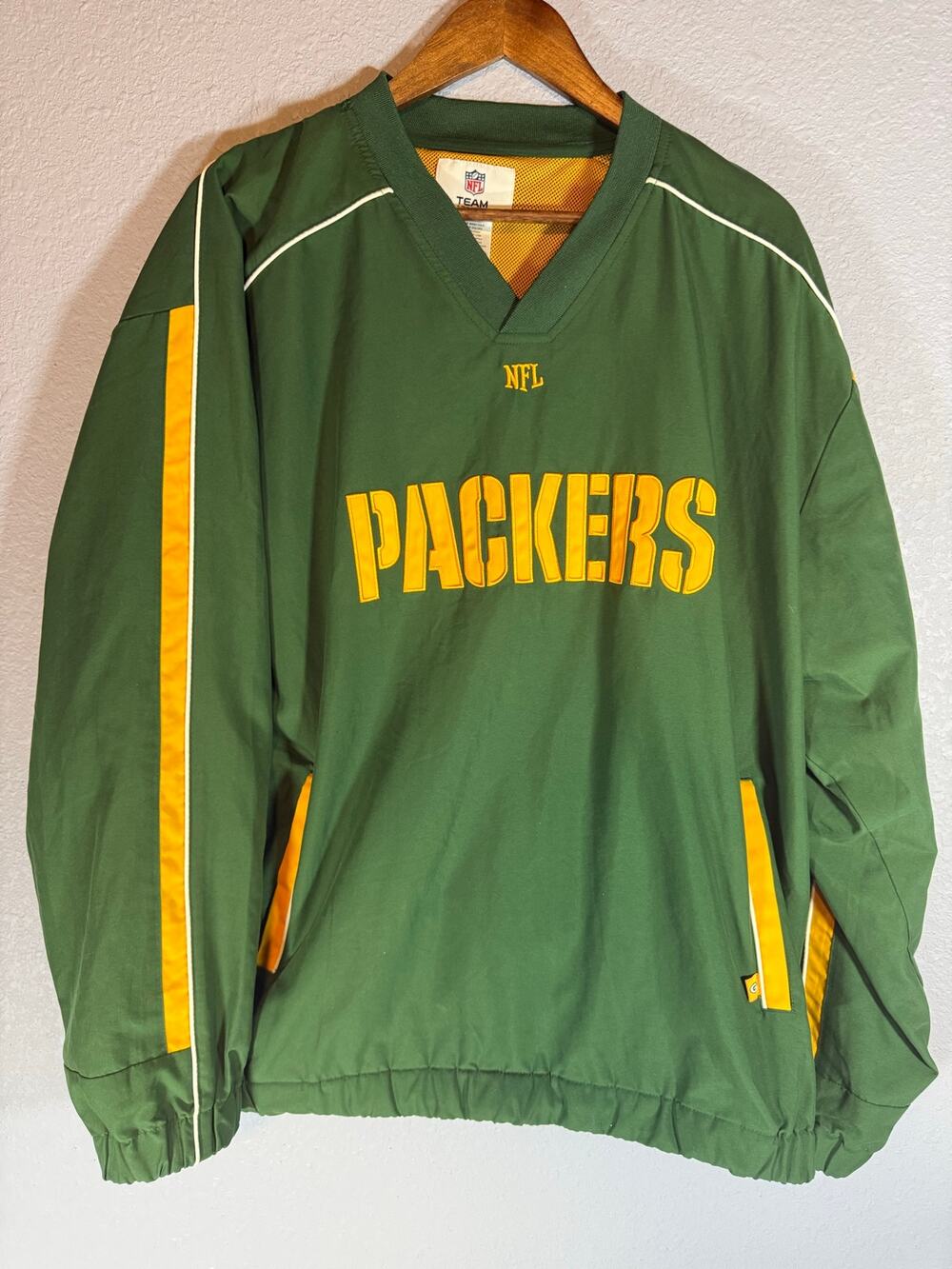 Green Bay Packers NFL Team Apparel 2XL Green Pullover Windbreaker